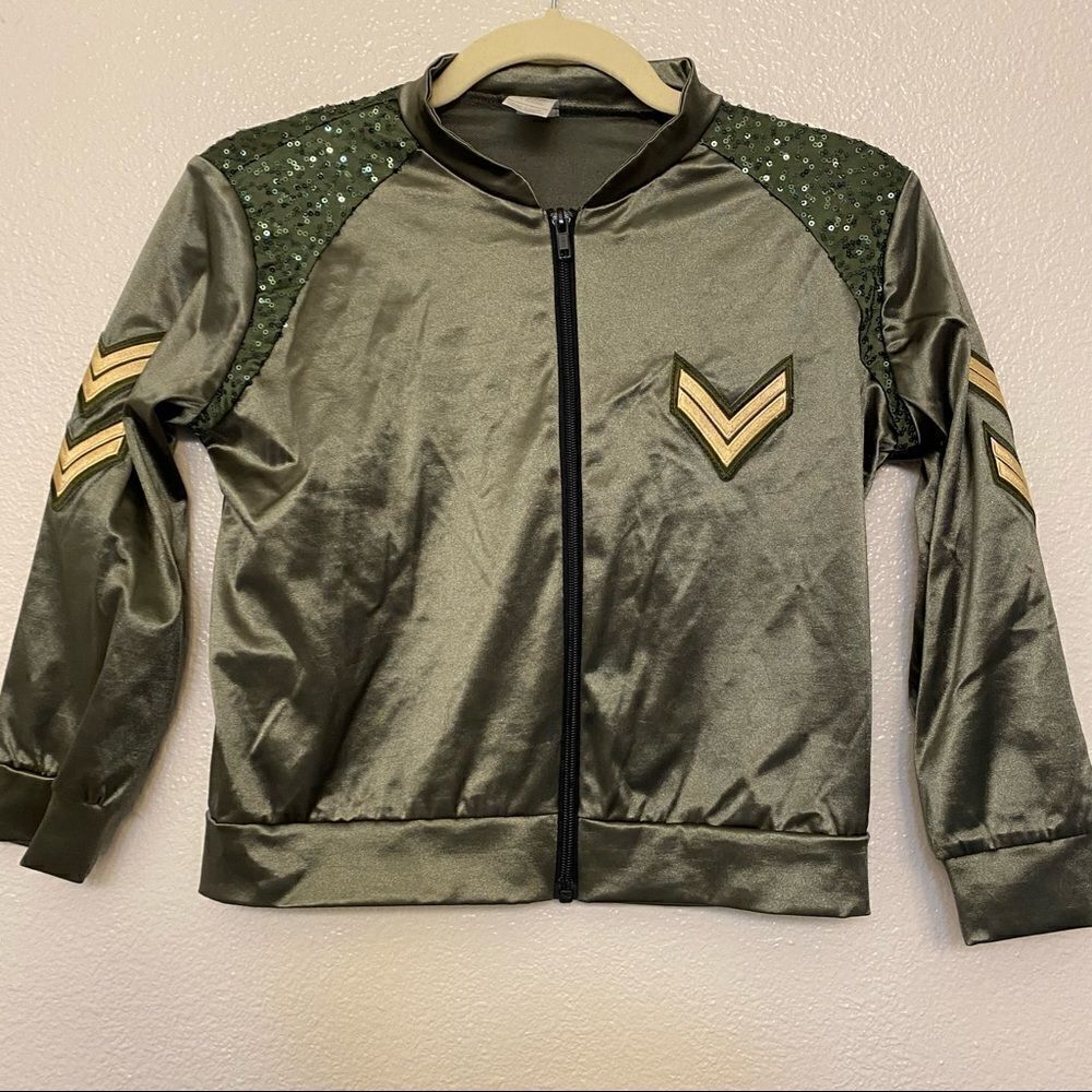 WEISSMAN Dance hip hop Costume ARMED FORCES
10511 Green sequin jacket-LC - Picture 2 of 10